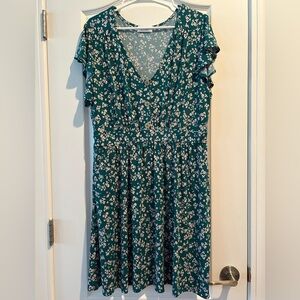 Kaileigh Teal Floral Midi Dress